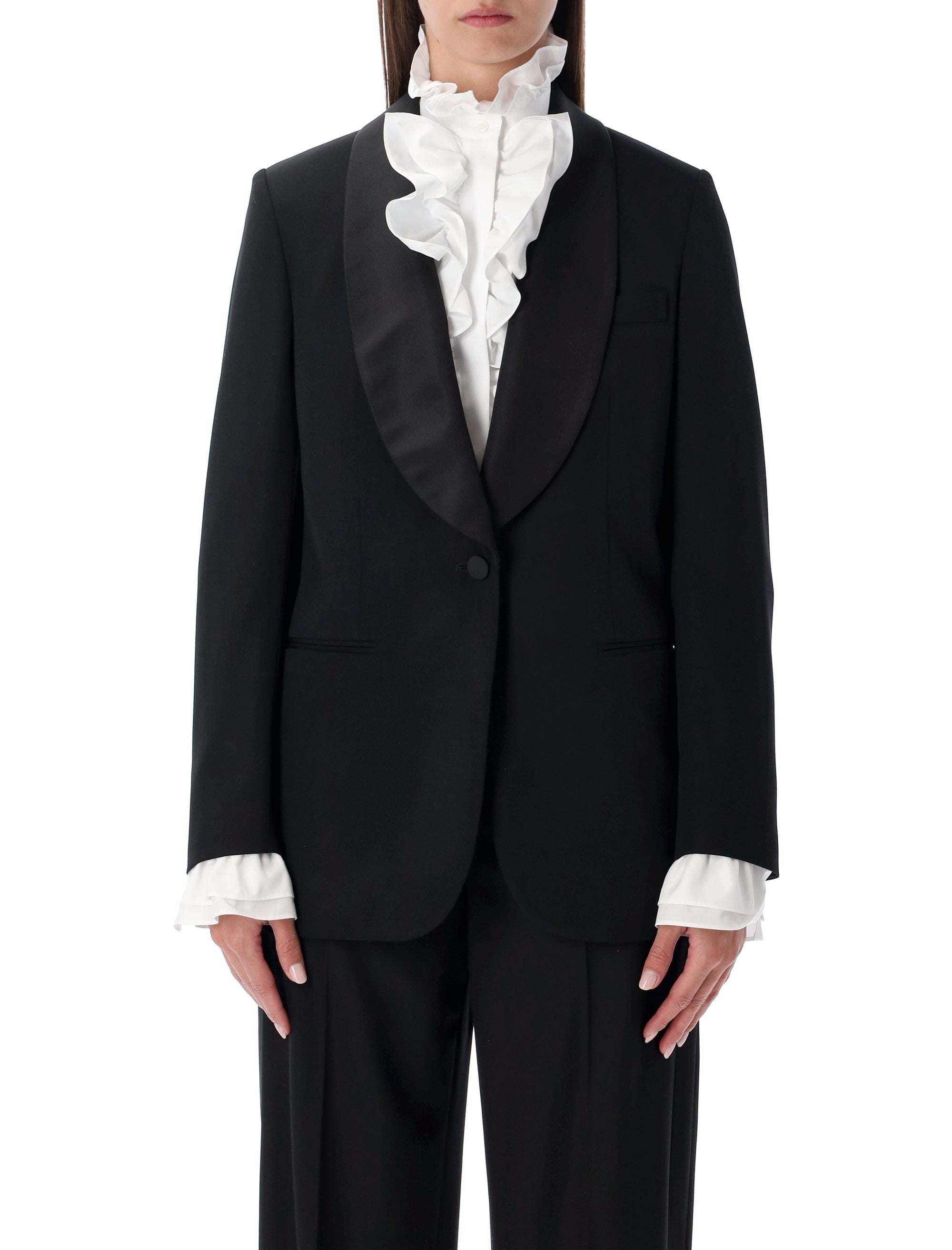 RALPH LAUREN Sutton Slim Grain of Poudre Tuxedo Jacket - Size 4