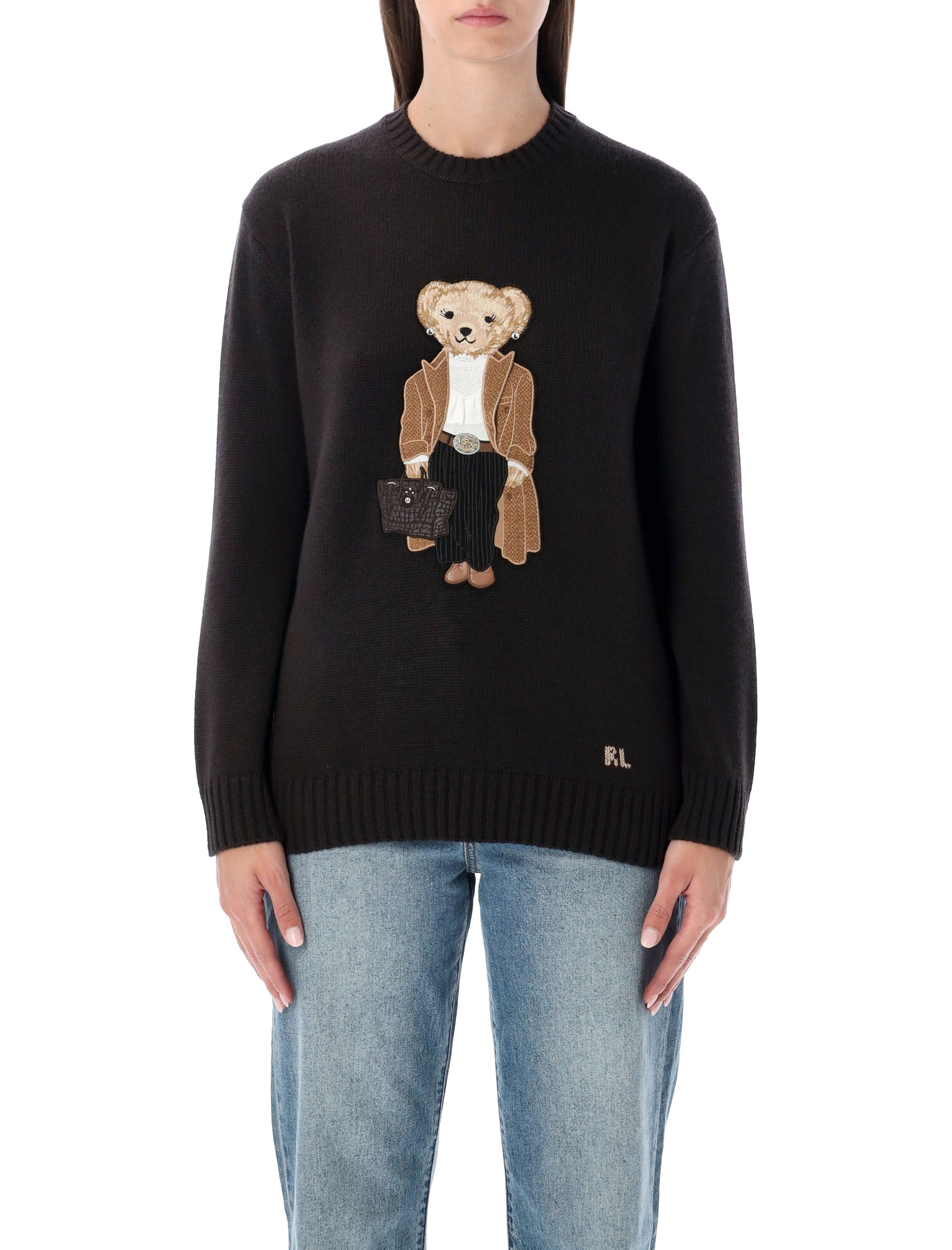 RALPH LAUREN Women's Cashmere Polo Bear Sweater - Relaxed Fit