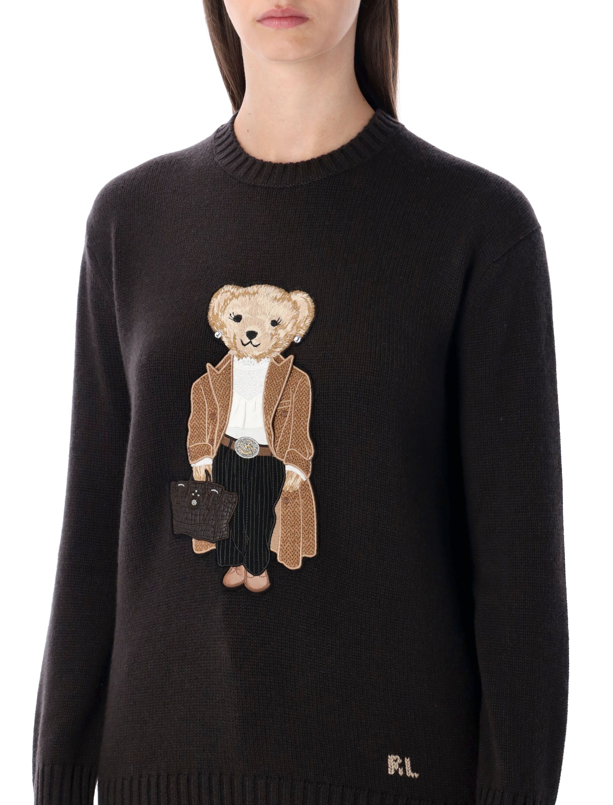 RALPH LAUREN Women's Cashmere Polo Bear Sweater - Relaxed Fit