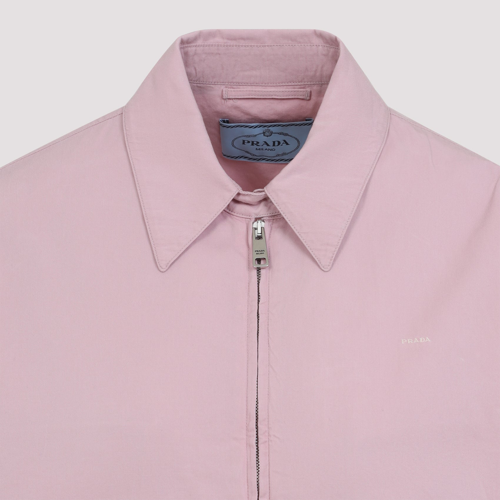 PRADA Gabardine Cotton Jacket with Shirt Style Collar - Women’s Outerwear