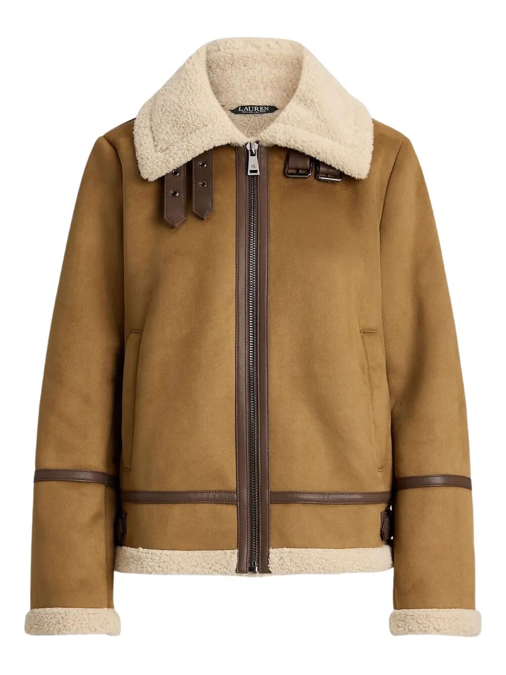 LAUREN RALPH LAUREN Shearling Single-Breasted Jacket