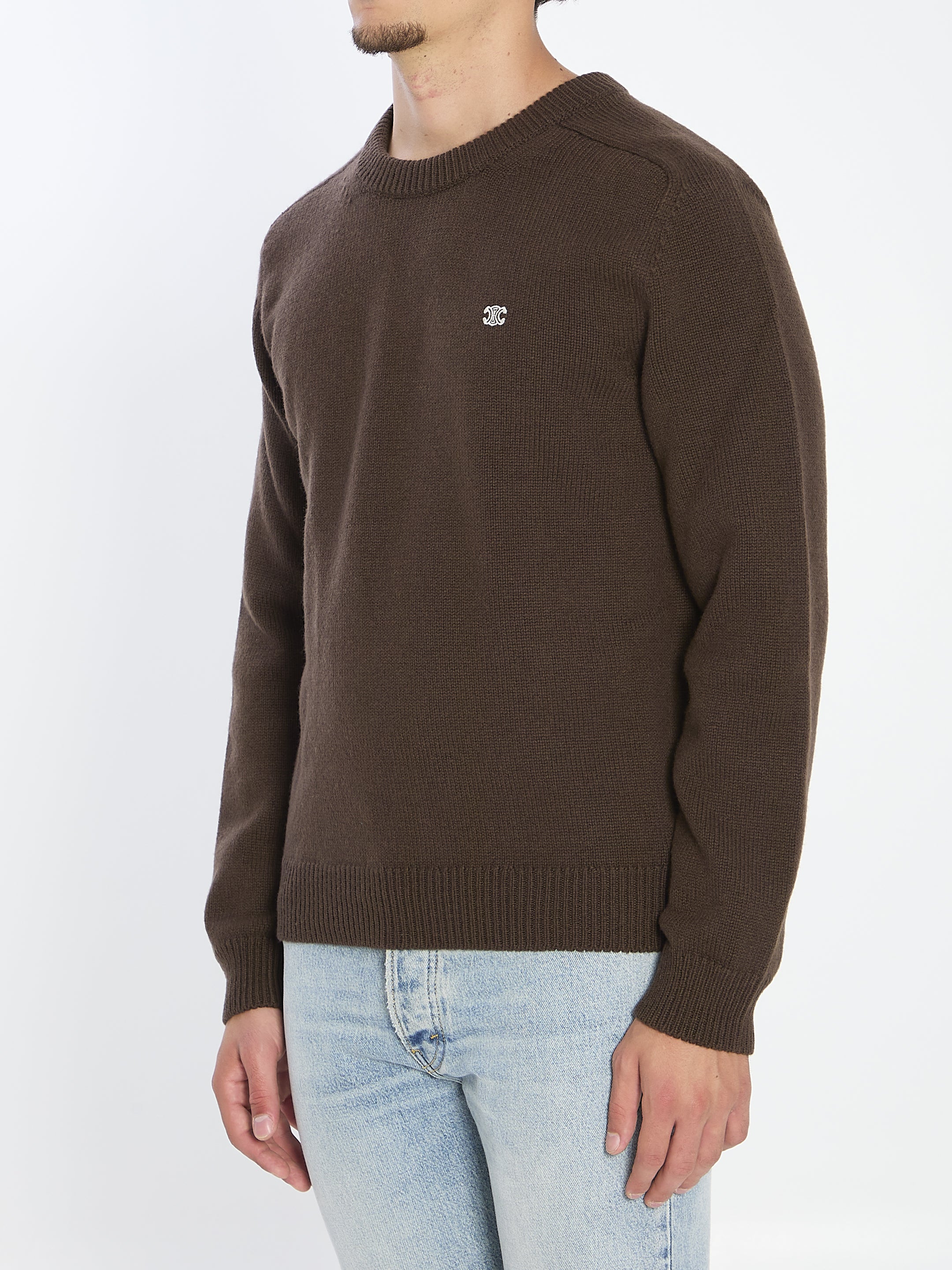 CELINE Wool and Cashmere Crewneck Sweater - Size L