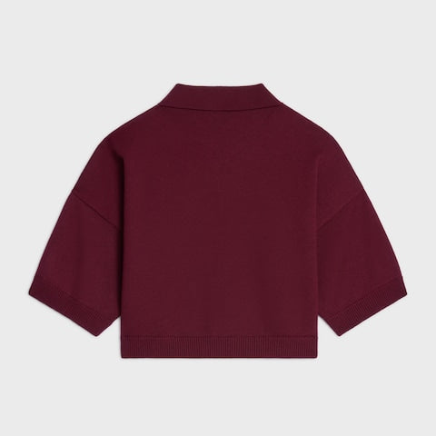 CELINE Wool Cropped Polo Top for Women