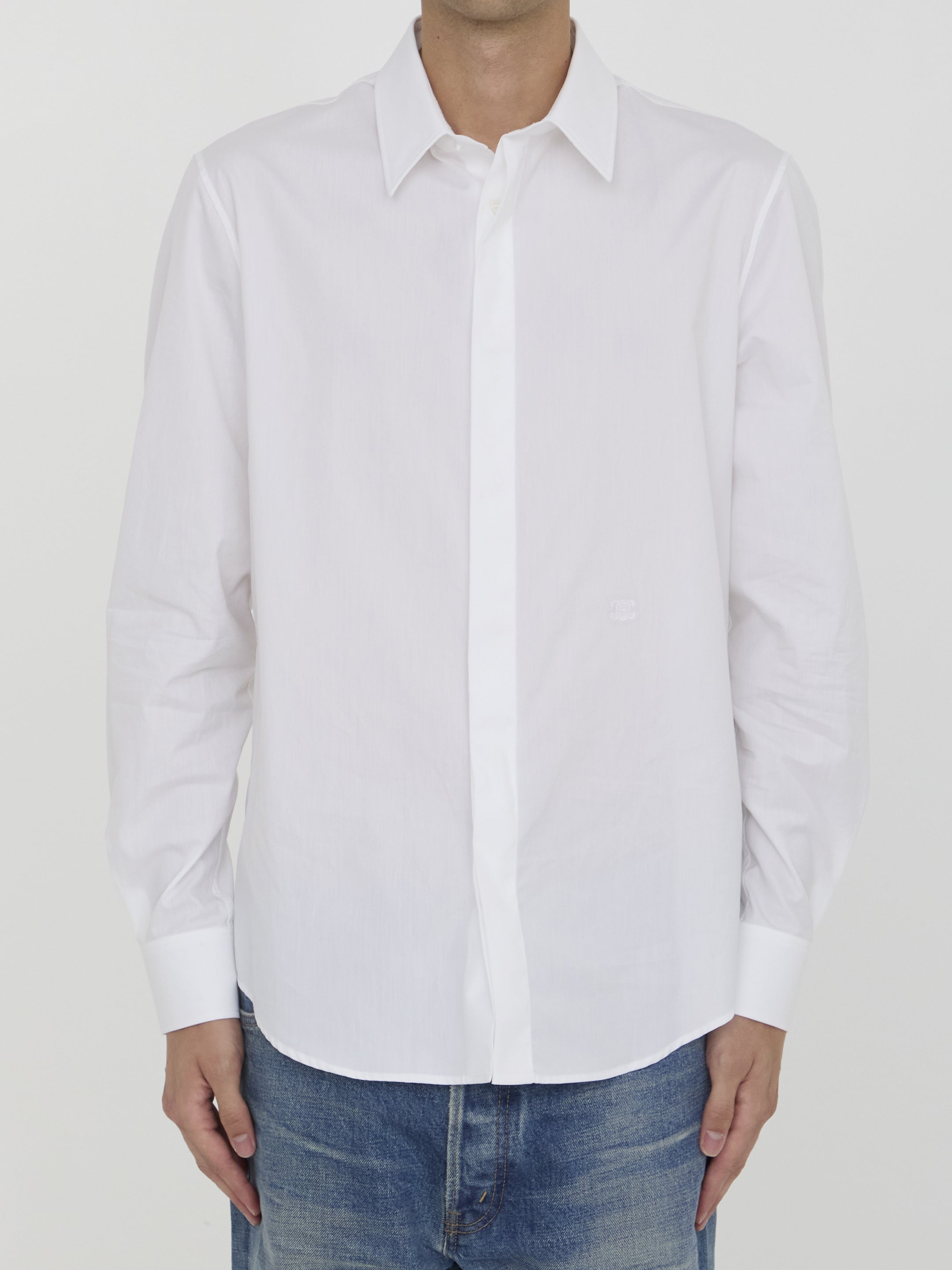 CELINE Cotton Poplin Long-Sleeved Shirt