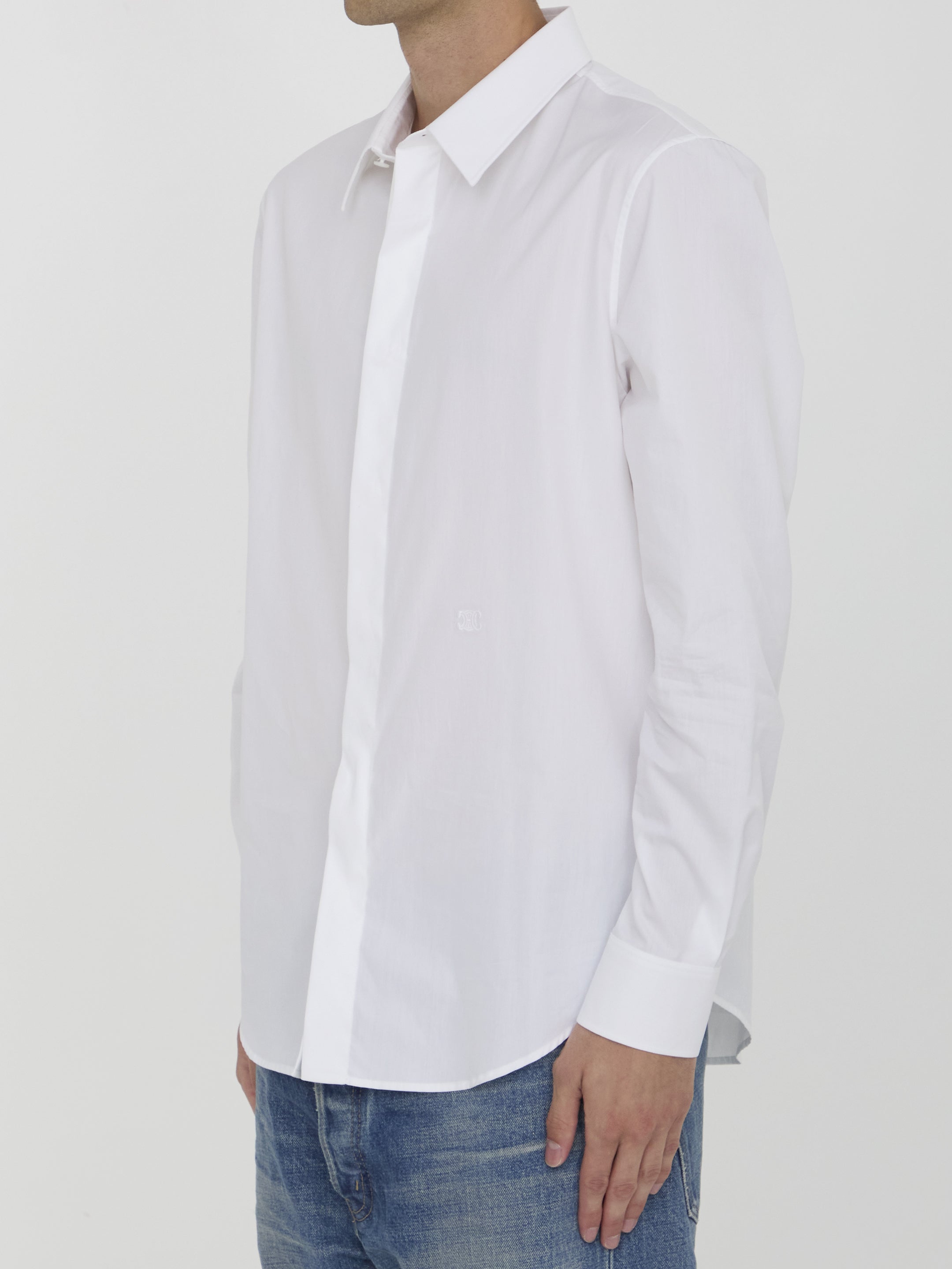 CELINE Cotton Poplin Long-Sleeved Shirt