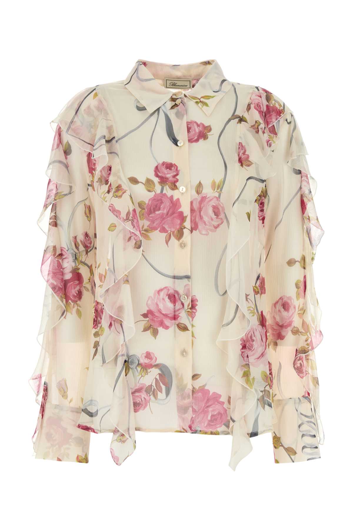 BLUMARINE Floral Crepe Mini Shirt for Women