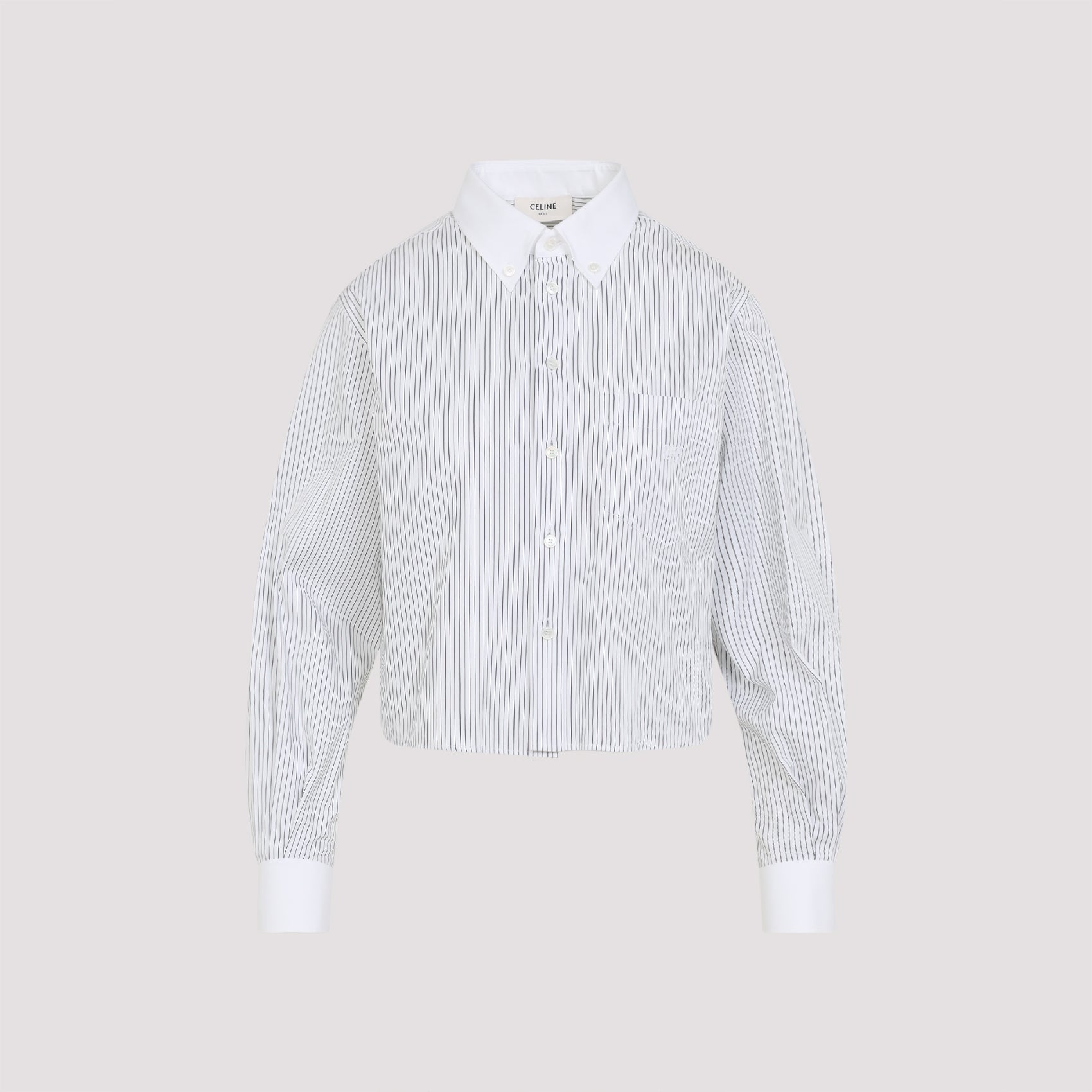 CELINE Chic Cropped Cotton Shirt