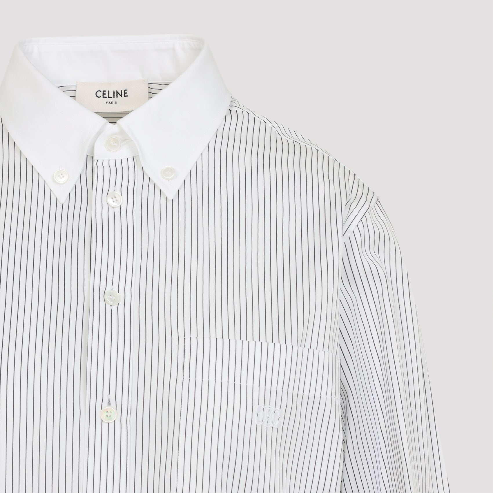 CELINE Chic Cropped Cotton Shirt