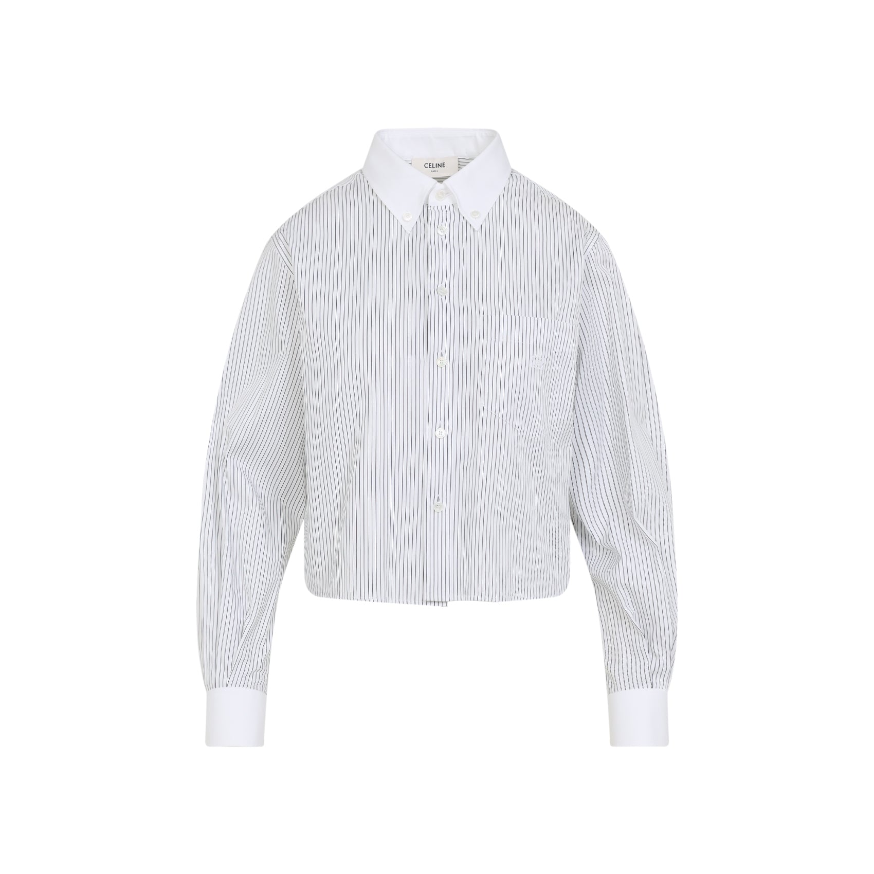 CELINE Chic Cropped Cotton Shirt