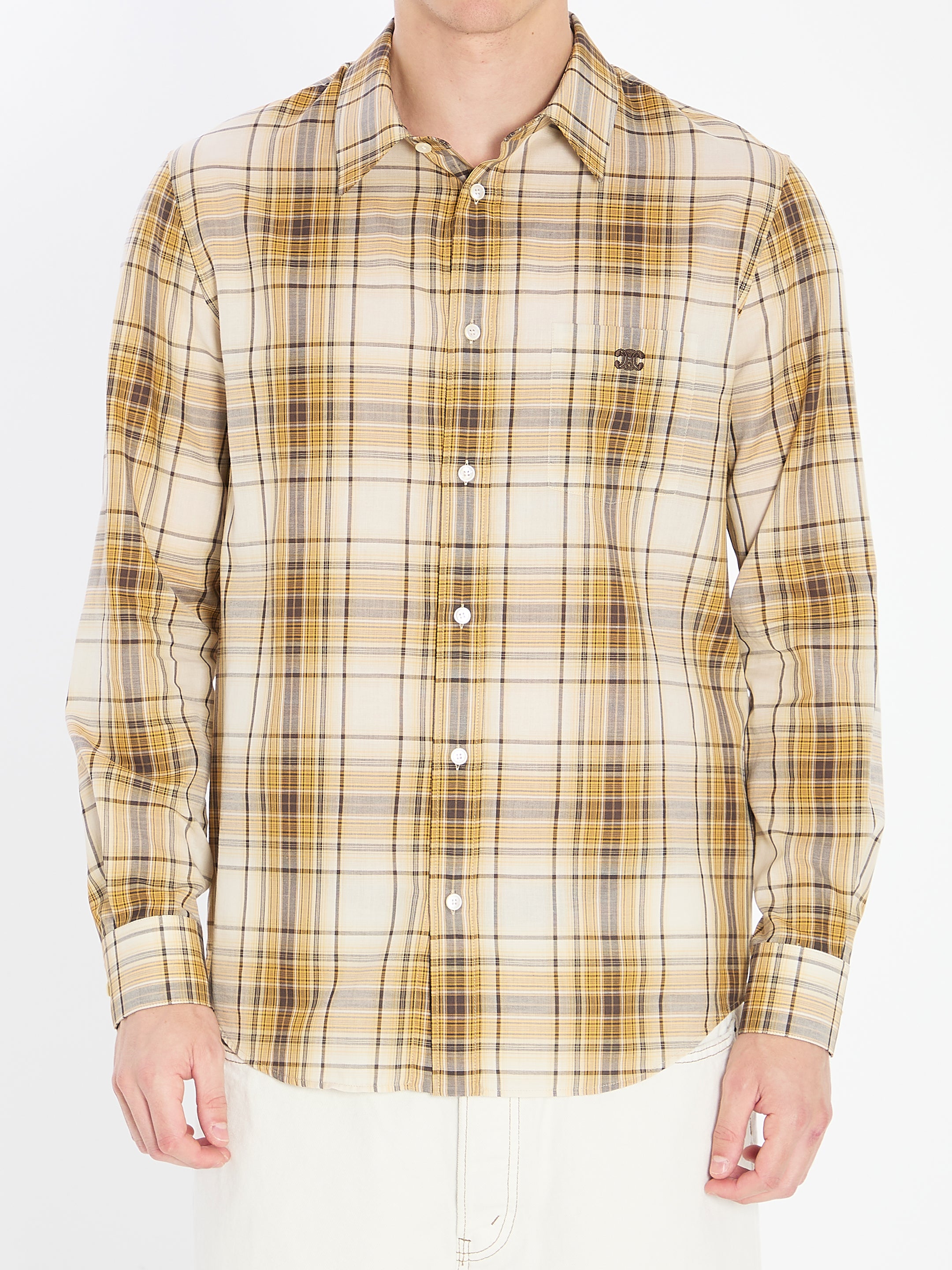 CELINE Checkered Design Shirt - Regular Fit, Size 40