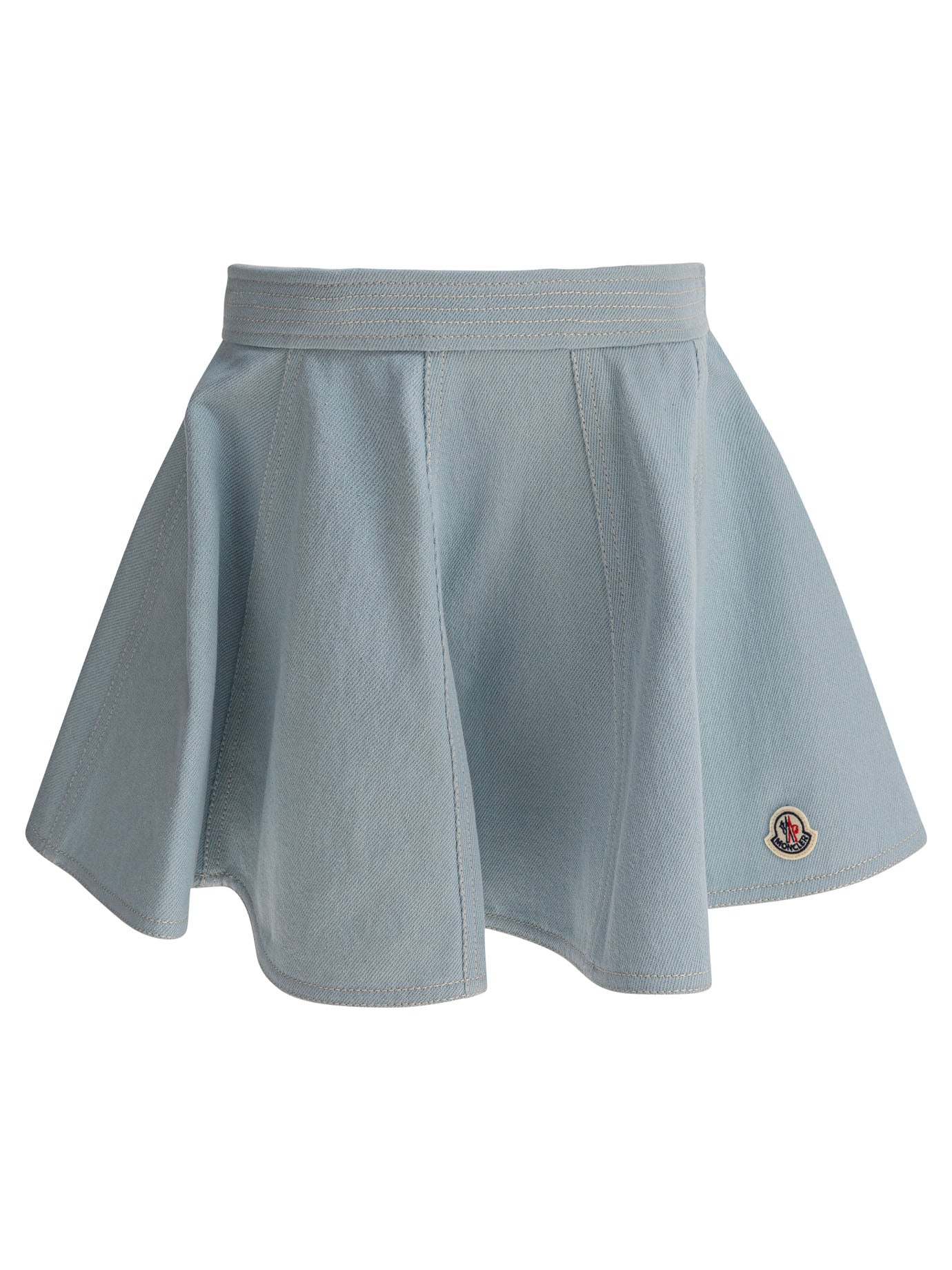 MONCLER KIDS Girls' Flared Denim Mini Skirt