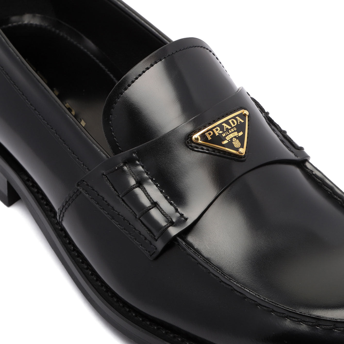 PRADA Brushed Leather Loafers for Men