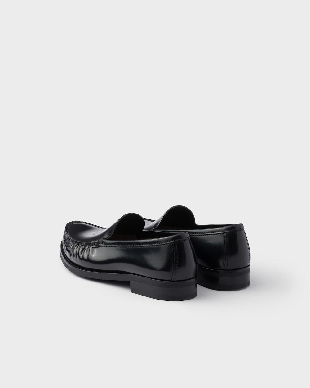 PRADA Brushed Leather Loafers for Men - Fall/Winter 2025