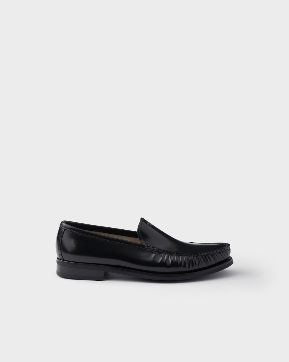 PRADA Brushed Leather Loafers for Men - Fall/Winter 2025