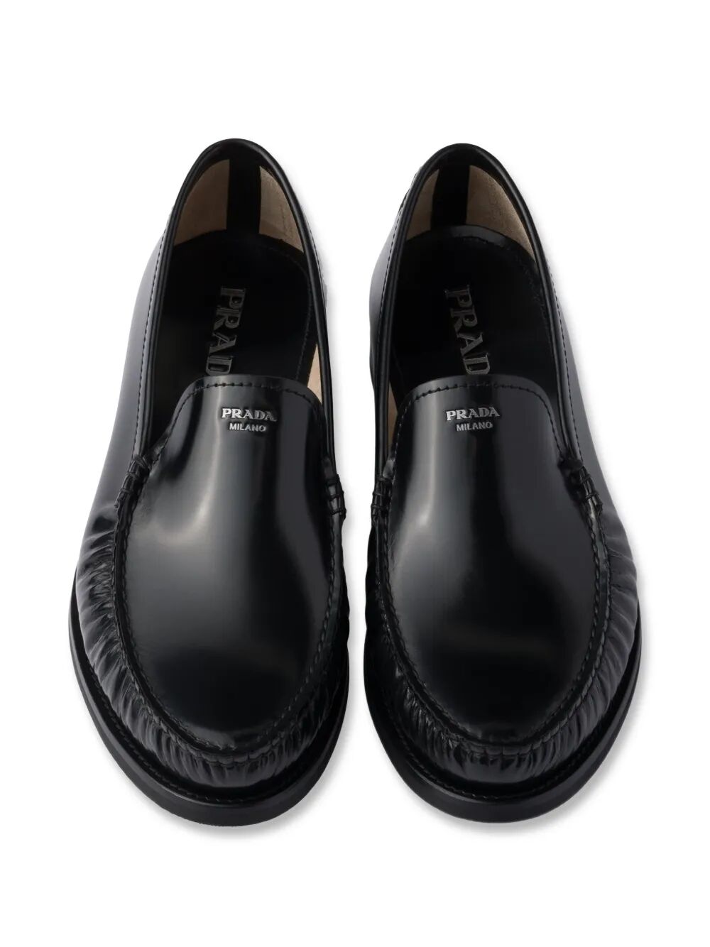 PRADA Brushed Leather Loafers