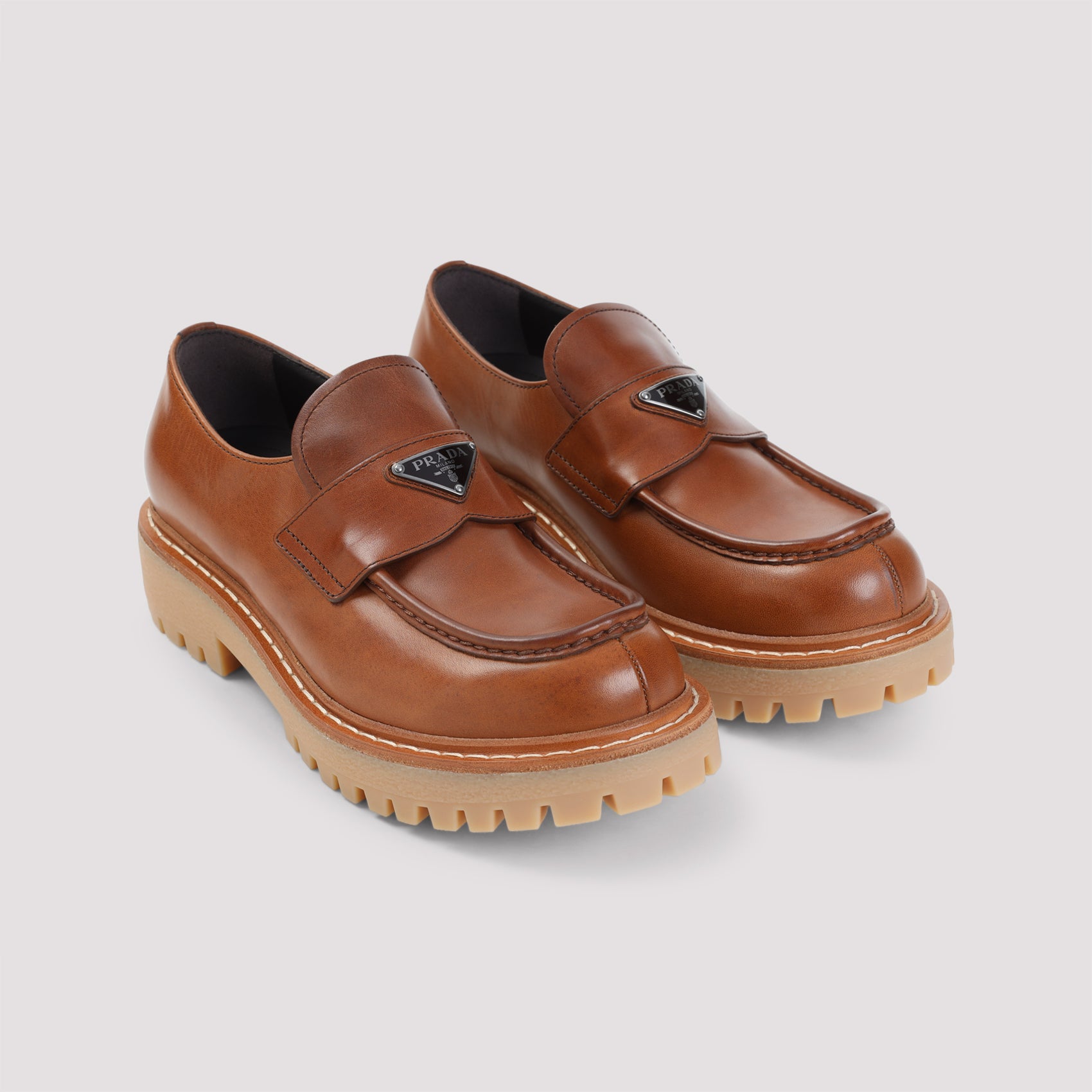 PRADA Leather Loafers for Men - FW25 Collection