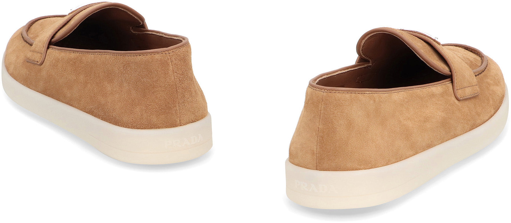 PRADA Men's Suede Loafers with Round Toe