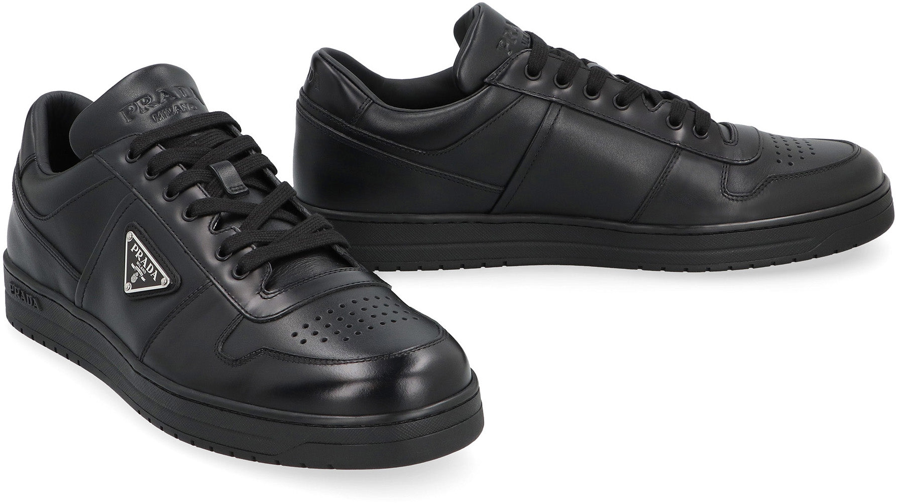 PRADA Downtown Leather Low-Top Sneakers for Men