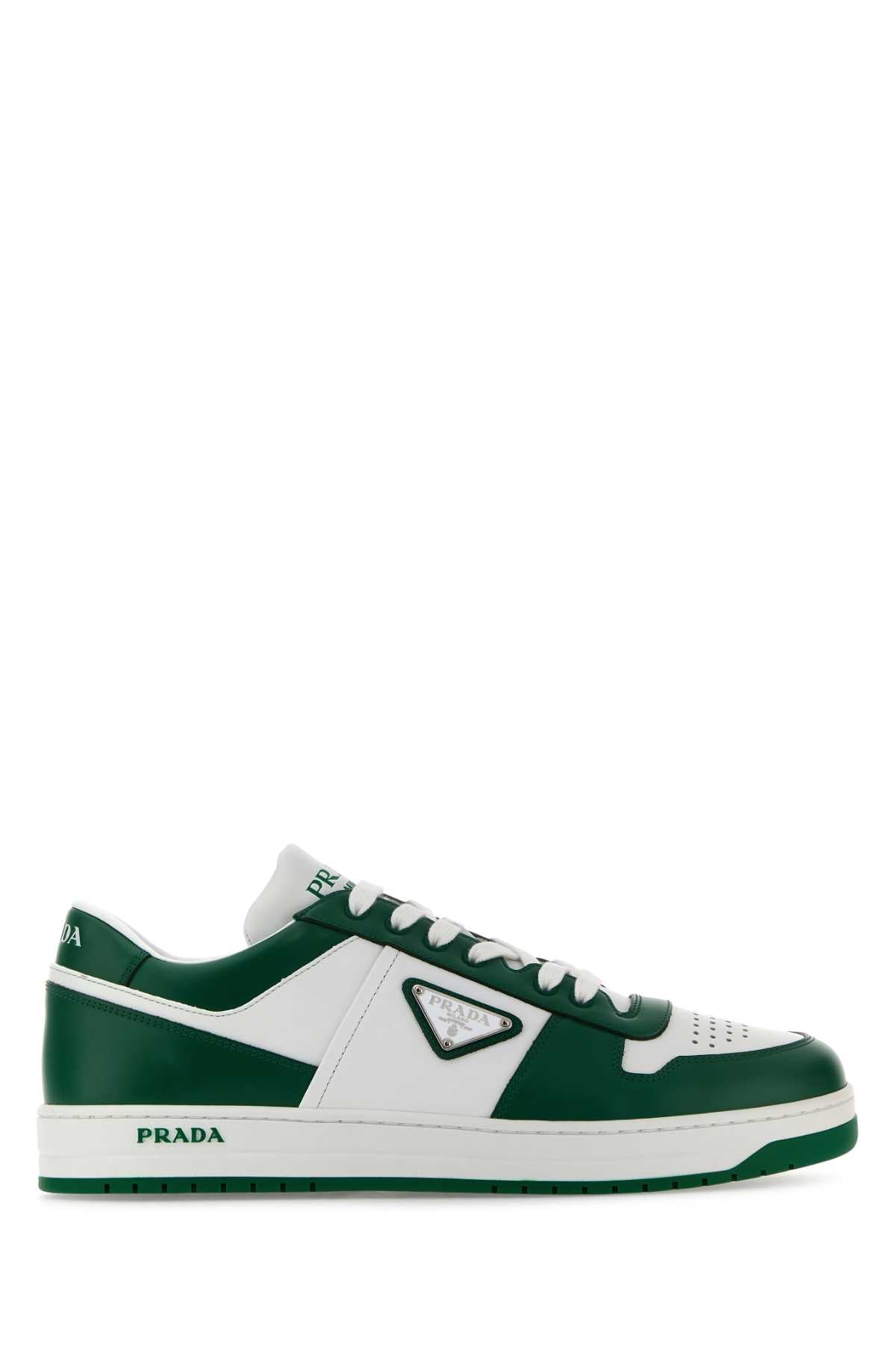 PRADA Two-Tone Leather Downtown Sneaker for Men