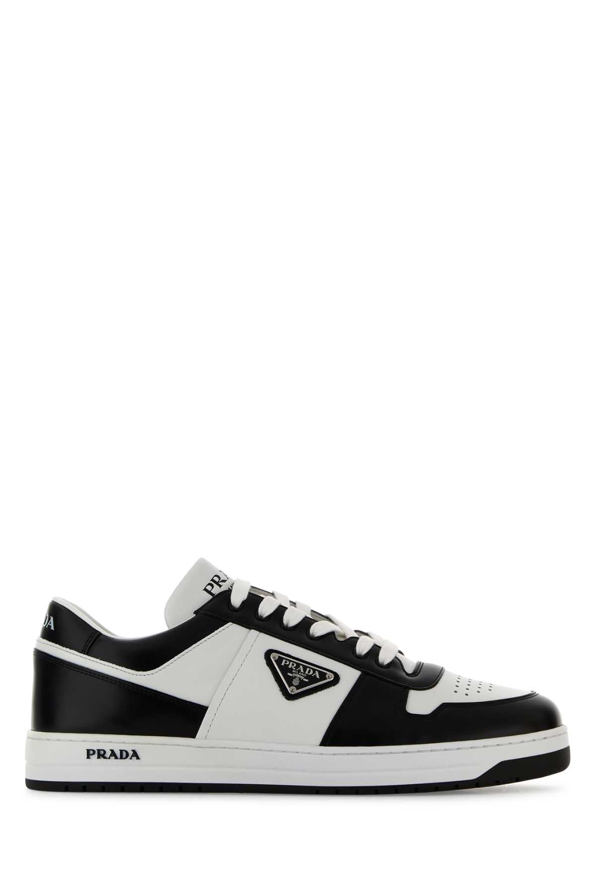 PRADA Two-Tone Leather Downtown Sneakers for Men