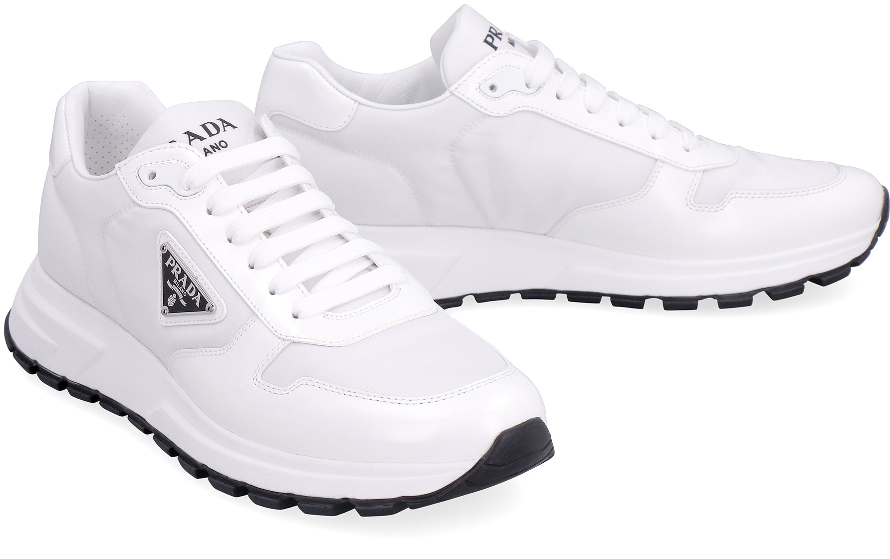 PRADA Re-Nylon and Leather Sneakers for Men - SS25