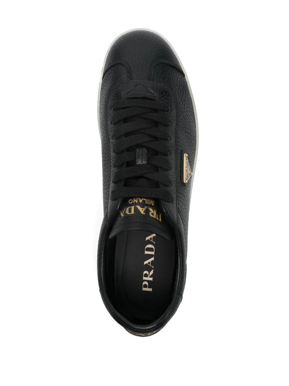 PRADA Grained Leather Sneakers with 2.5 cm Sole for Men