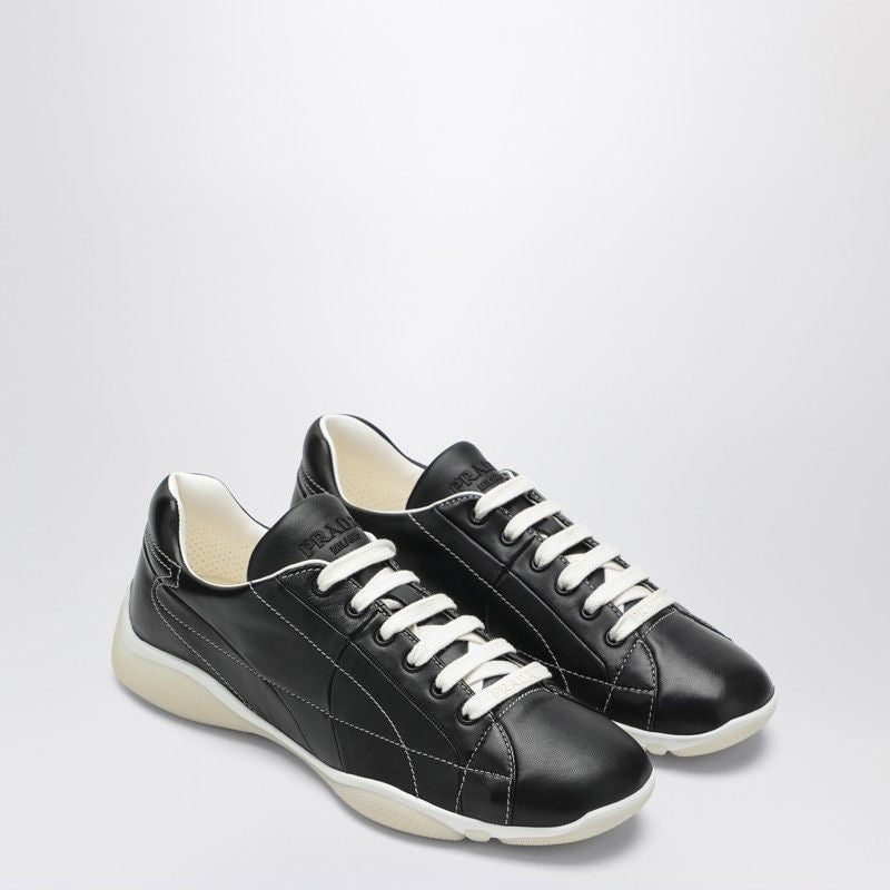 PRADA Nappa Leather Geometric Stitch Sneakers - FW25