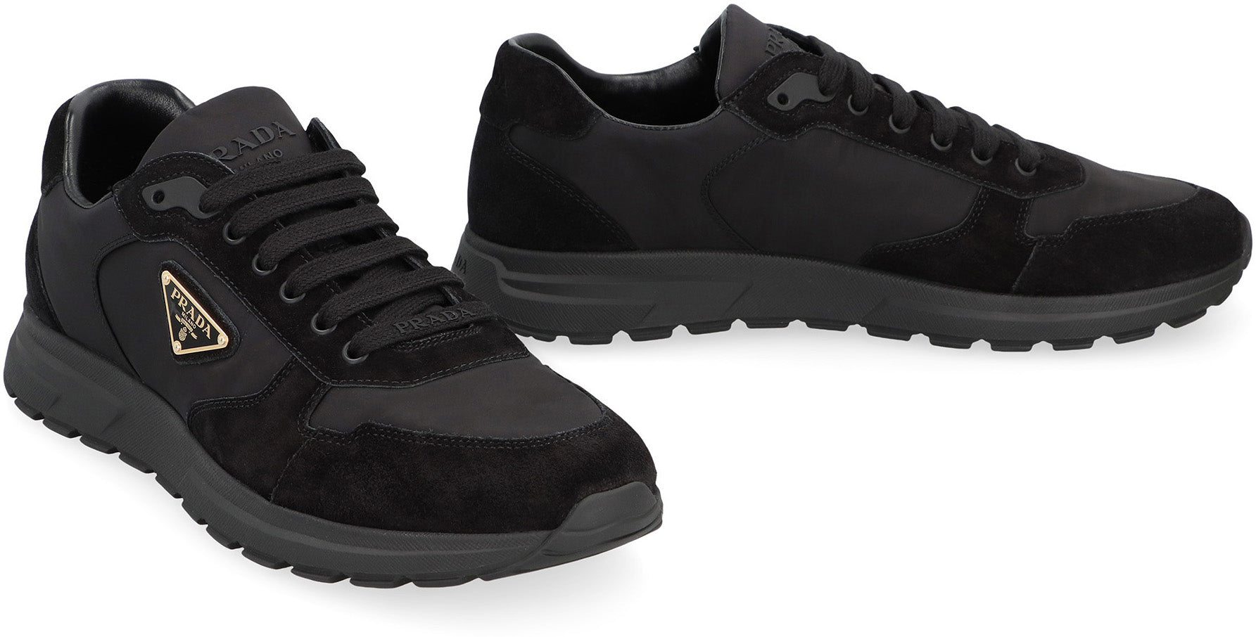 PRADA Low-Top Suede and Nylon Sneakers for Men