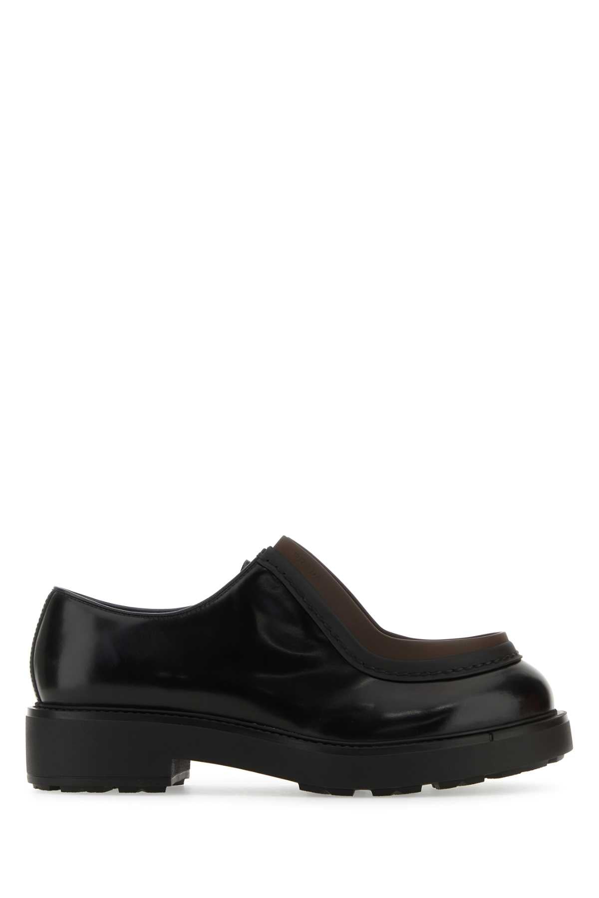 PRADA Men's Premium Leather Lace-Up Shoes