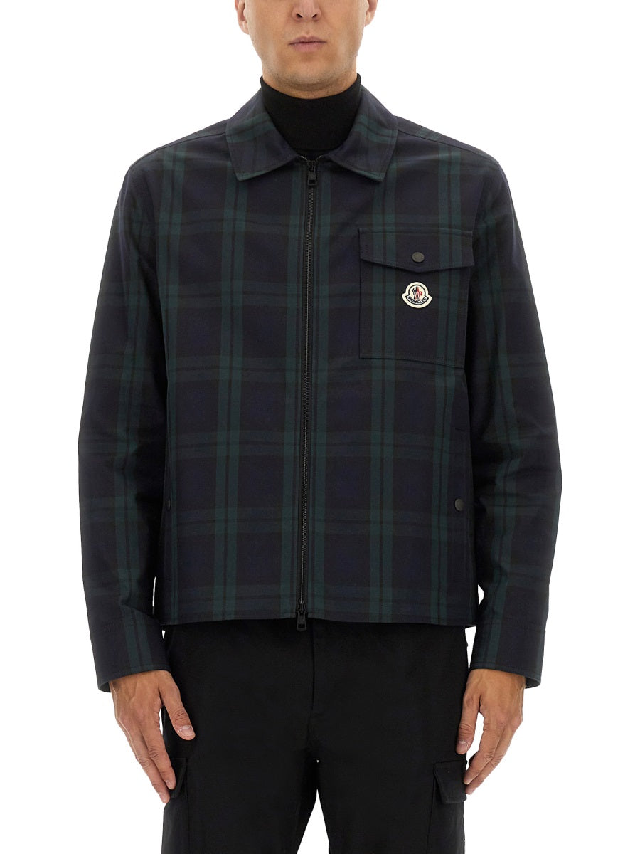 MONCLER Checkered Design Cotton Gabardine Shirt Jacket - Size 4