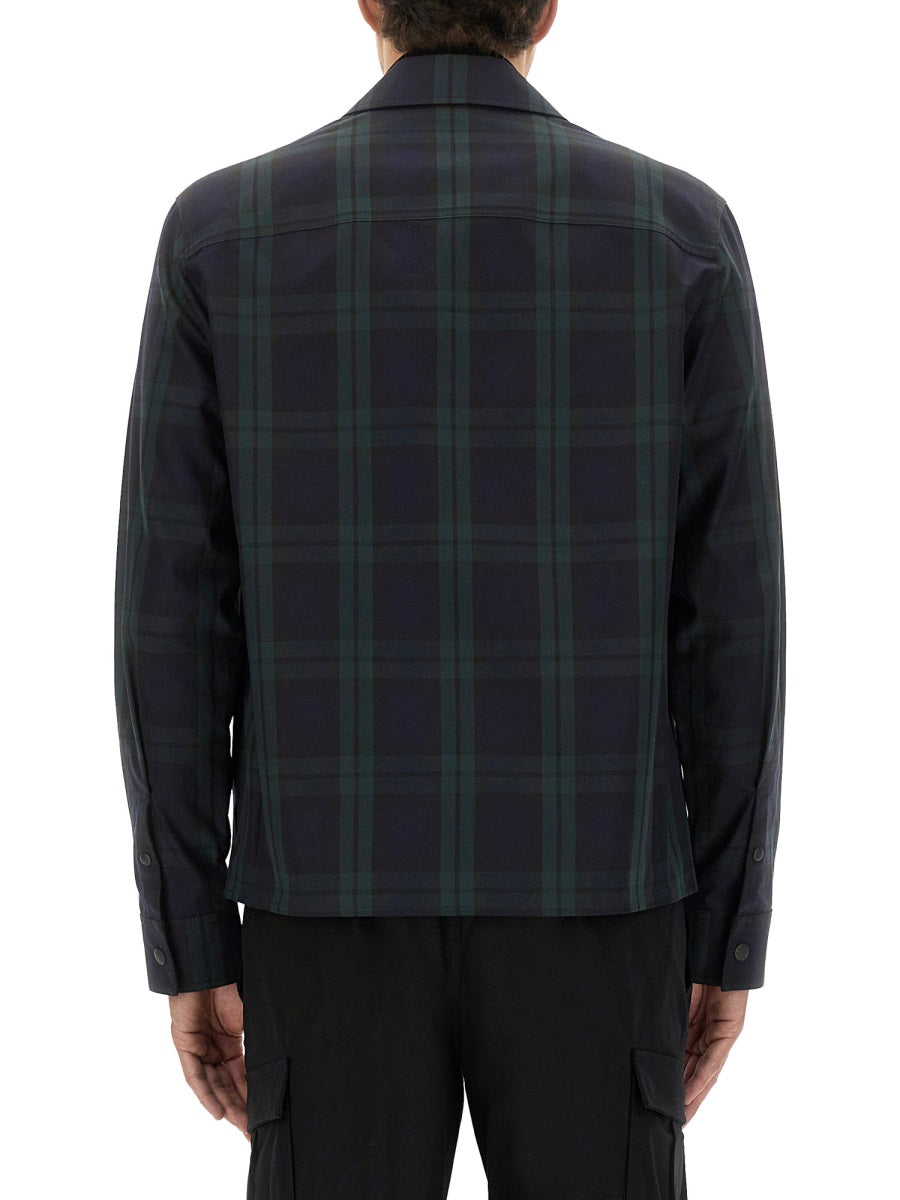 MONCLER Checkered Design Cotton Gabardine Shirt Jacket - Size 4