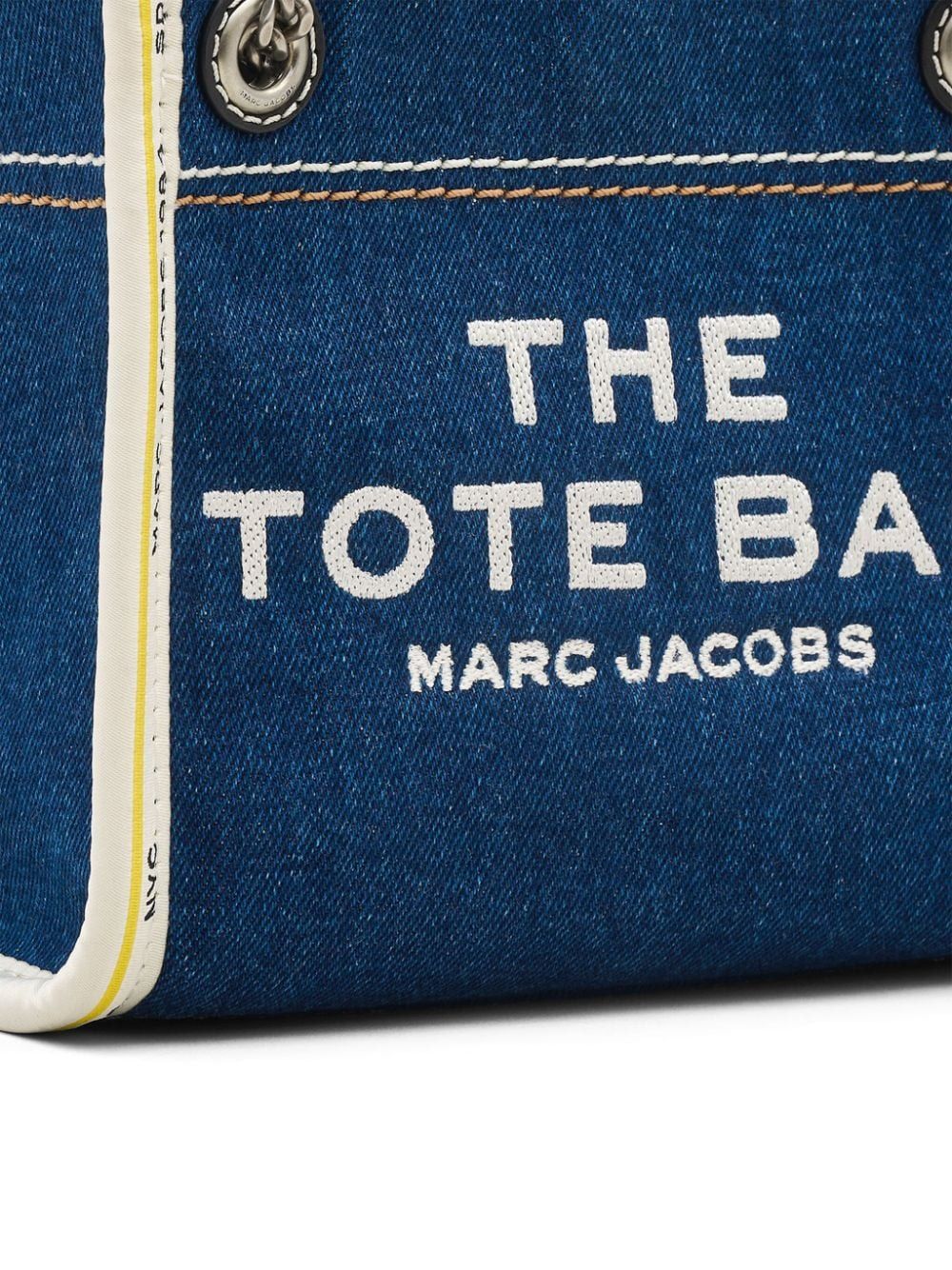 MARC JACOBS Mini Denim Tote Handbag with Logo Design