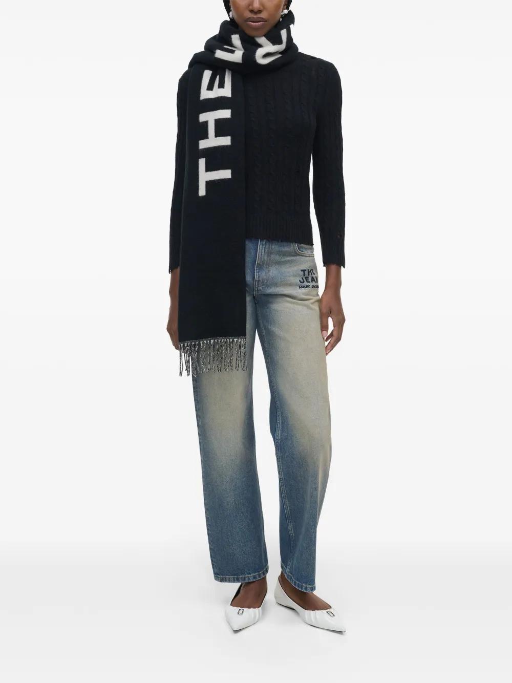 MARC JACOBS Elegant Fringed Wool Blend Scarf - FW25