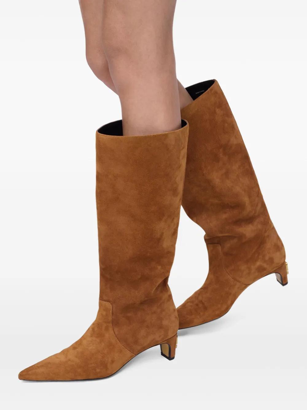 MARC JACOBS Knee High Suede Boots with Pointed Toes