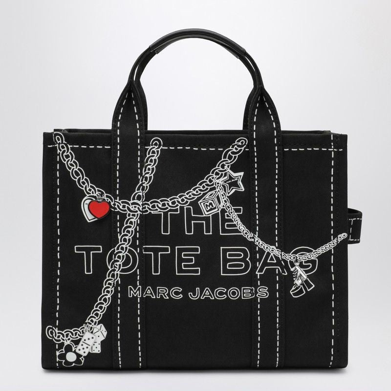 MARC JACOBS Mini Tote Handbag with Chain Print and Charms