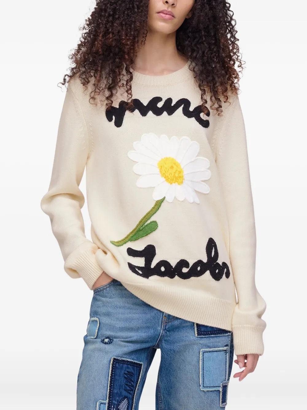 MARC JACOBS Daisy-Jacquard Crew Neck Sweater