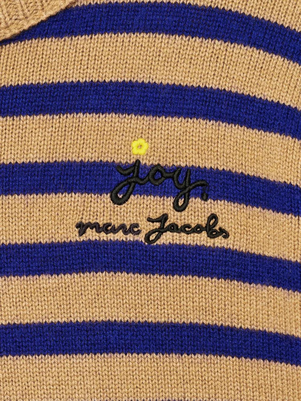 MARC JACOBS Striped Sweater with Floral Embellishments
