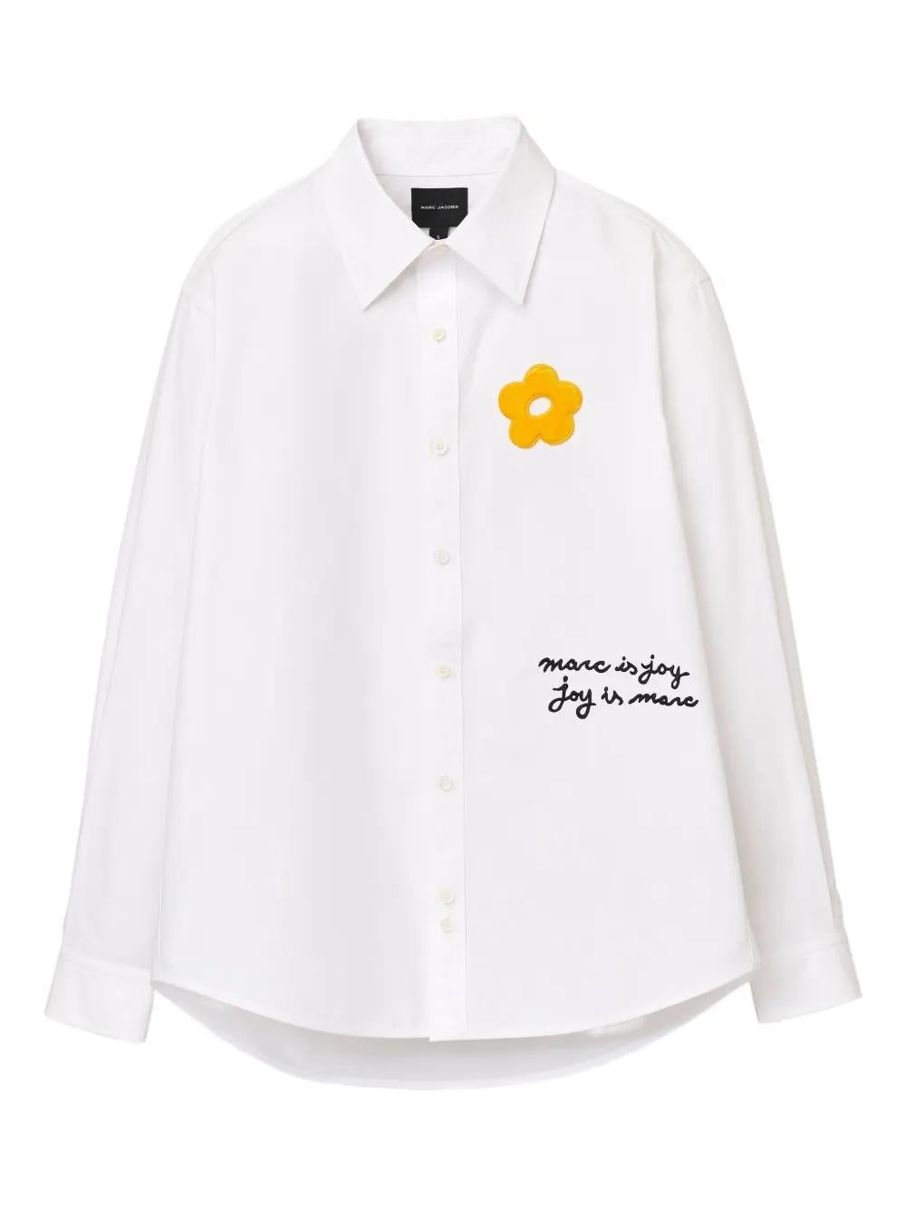 MARC JACOBS Cotton Shirt with Flower Patch
