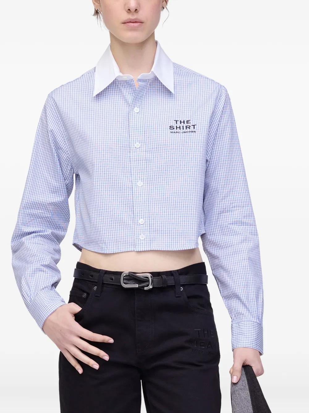 MARC JACOBS Checked Cropped Long Sleeve Shirt