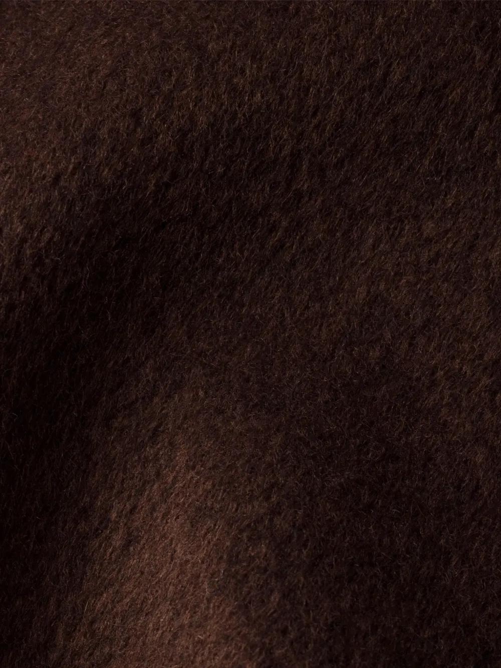 PRADA Silk and Cashmere Scarf with Detailed Fringes