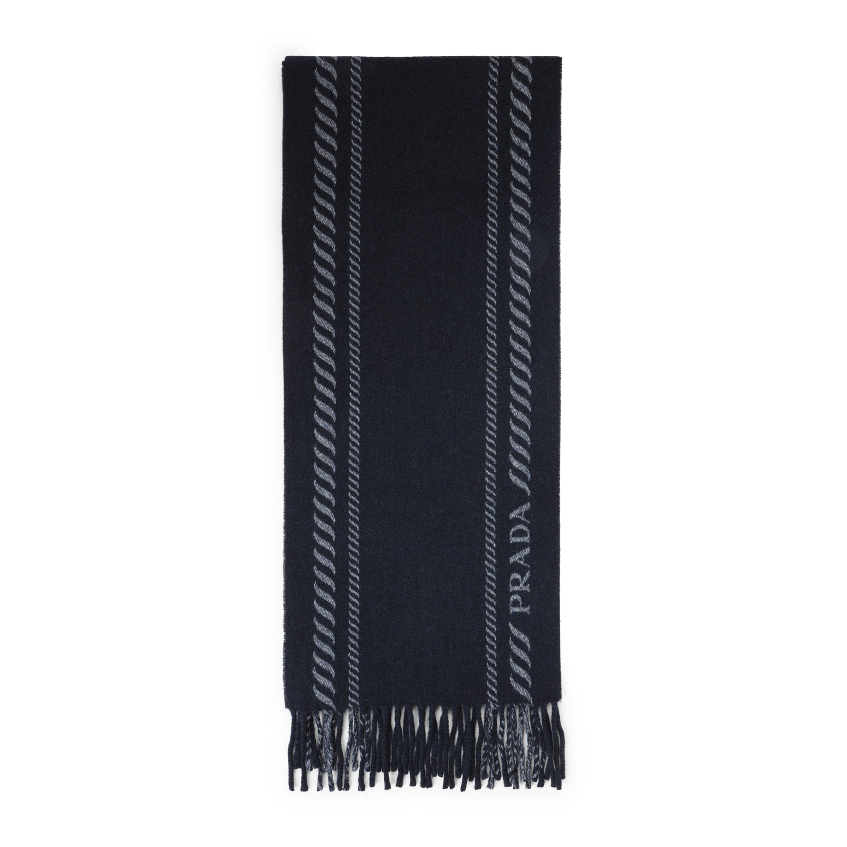 PRADA Cashmere Scarf with Fringed Edges - 28x180 CM