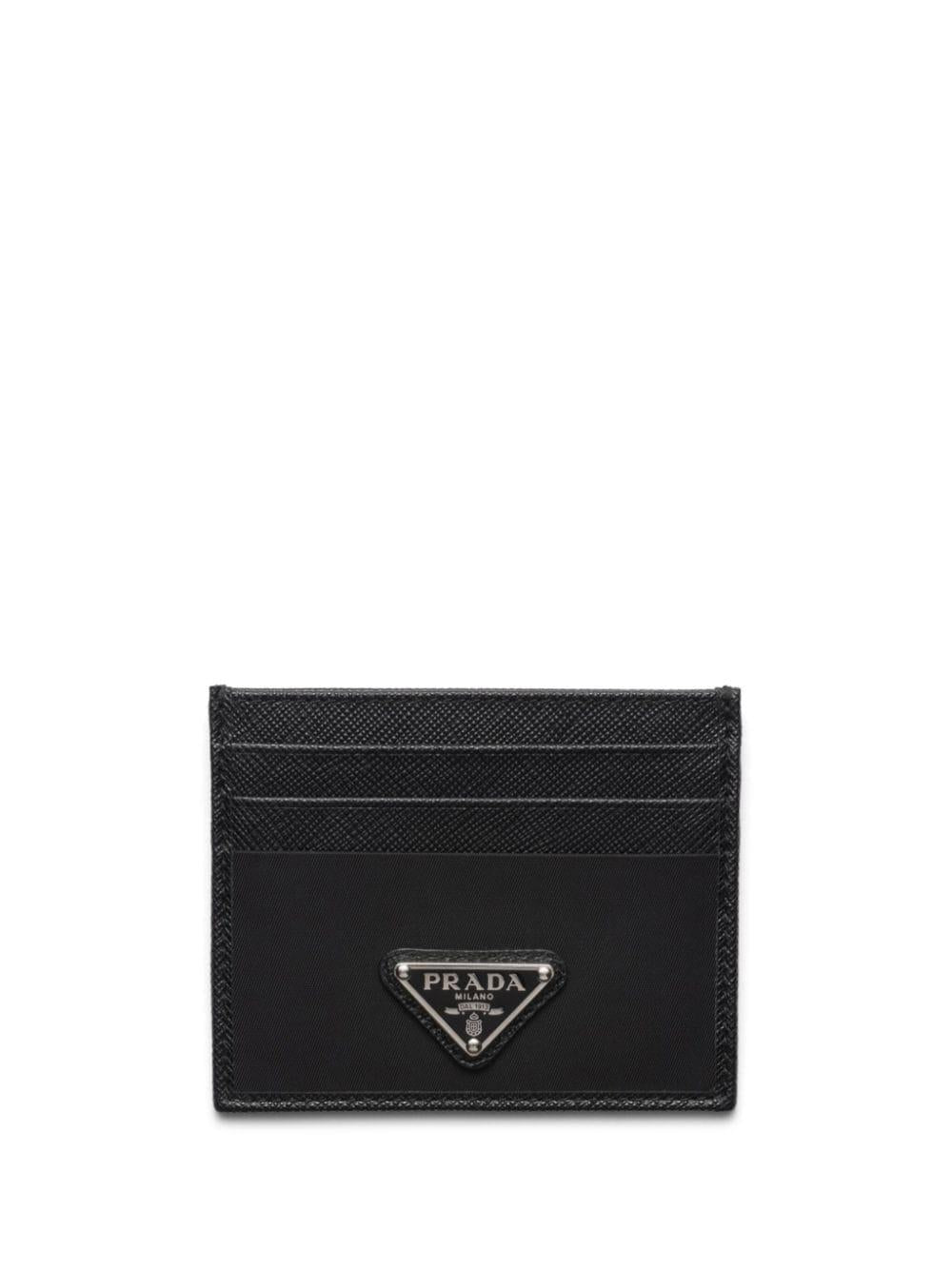PRADA Mini Saffiano Card Case with Logo Triangle
