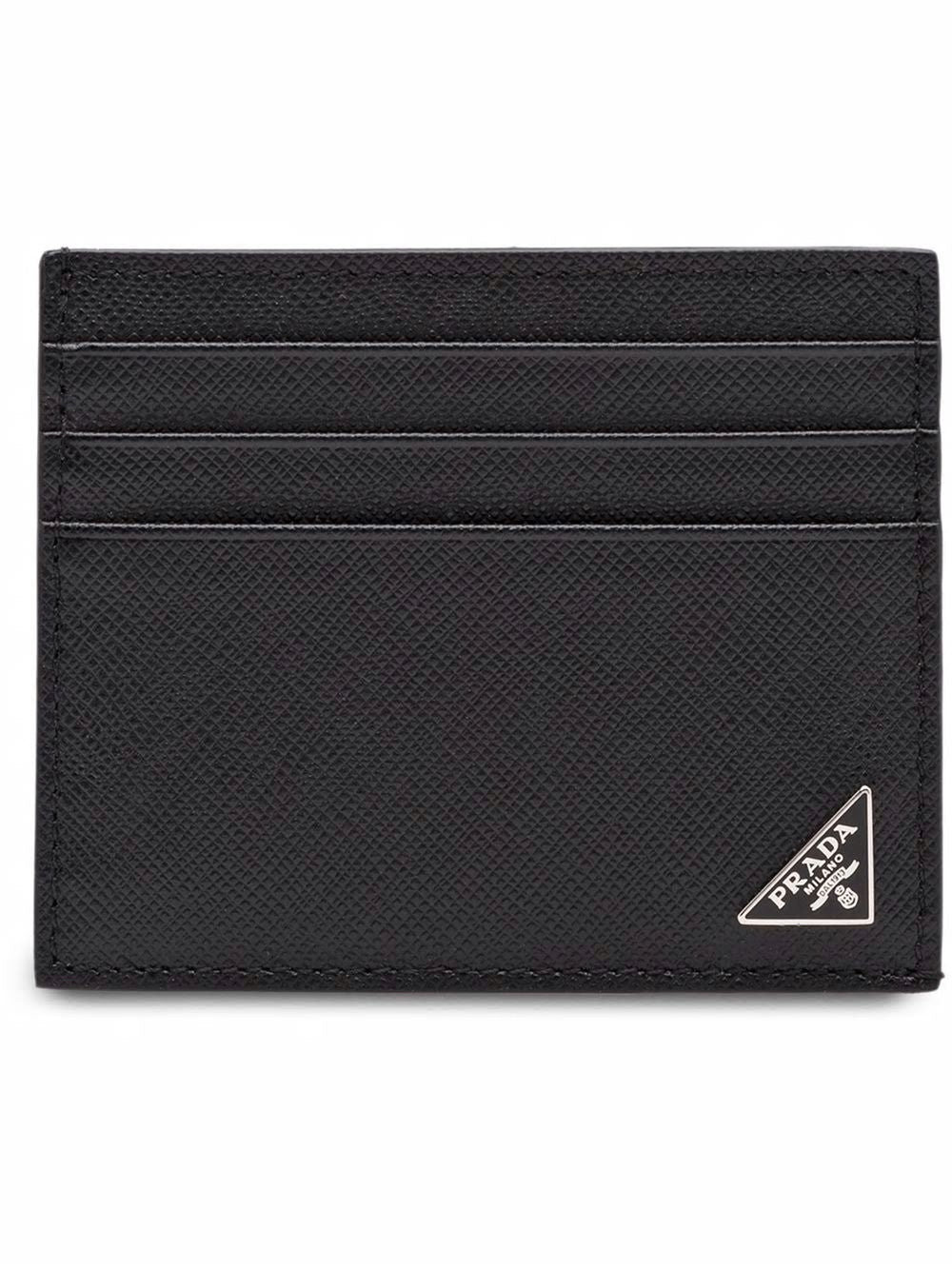 PRADA Mini Saffiano Leather Credit Card Holder