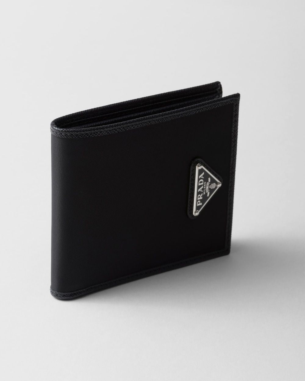 PRADA Mini Re-Nylon Wallet with Enamelled Logo Triangle