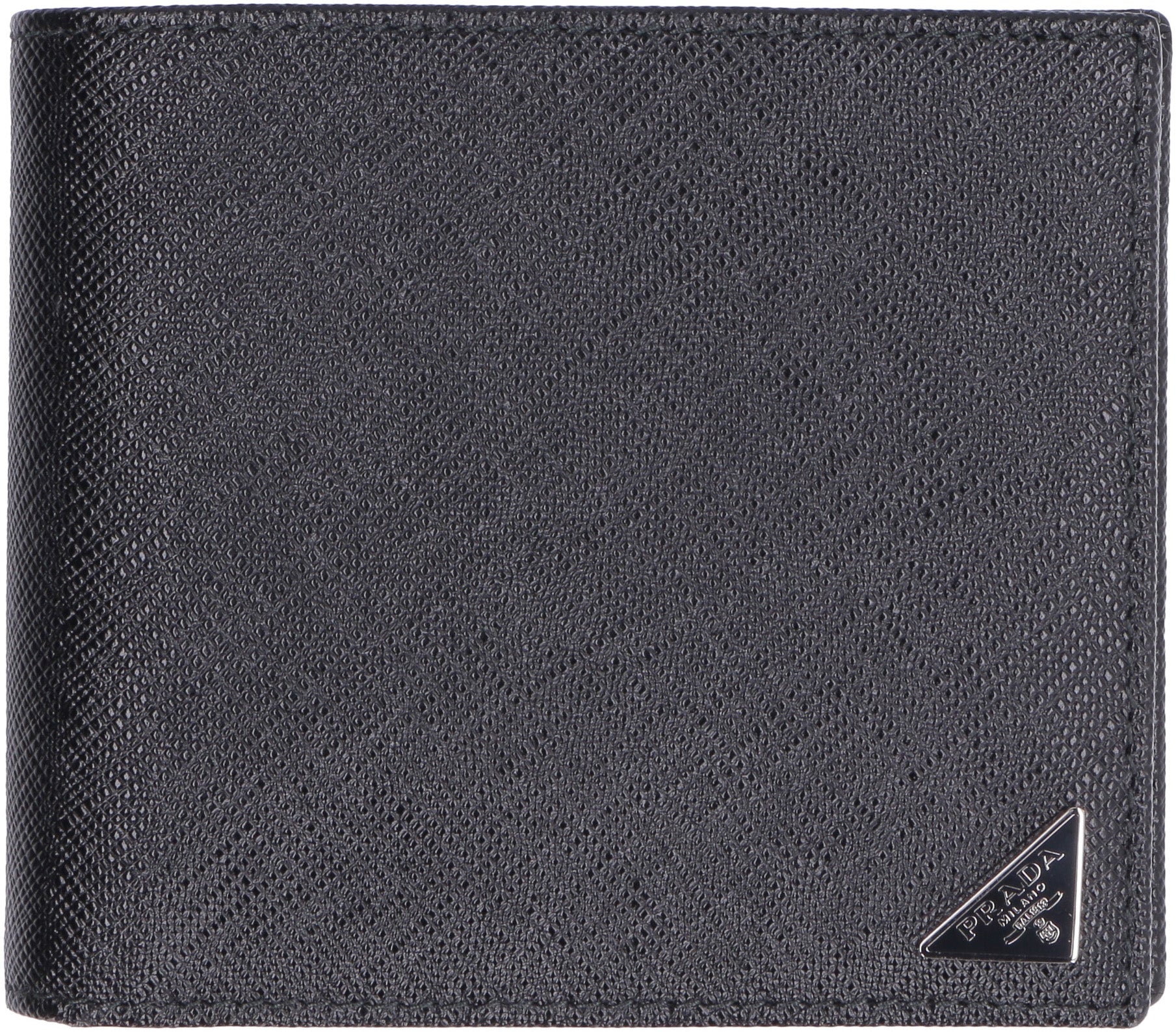 PRADA Men's Mini Leather Wallet with Card Slots