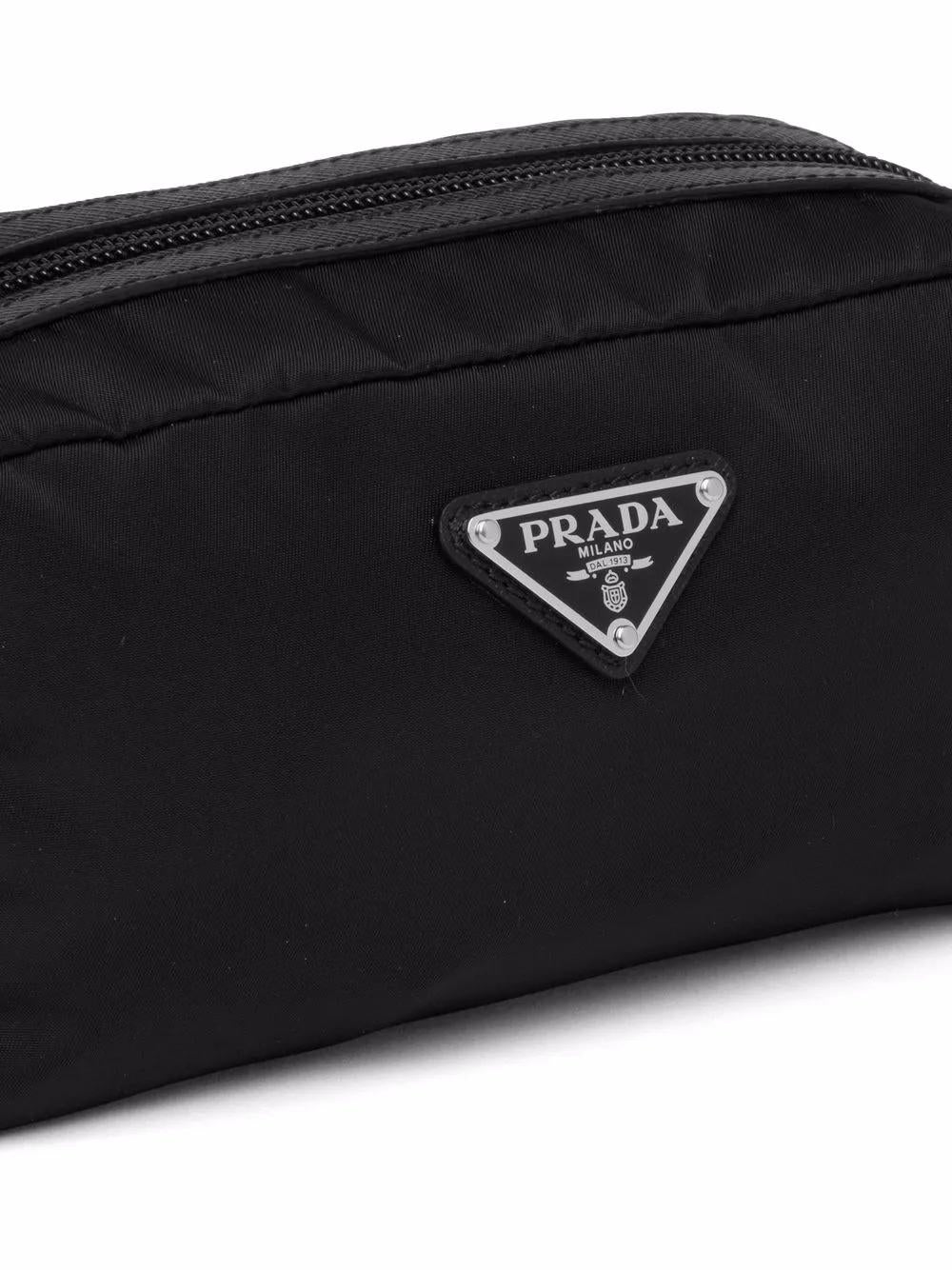 PRADA Logo Plaque Toiletry Mini Handbag