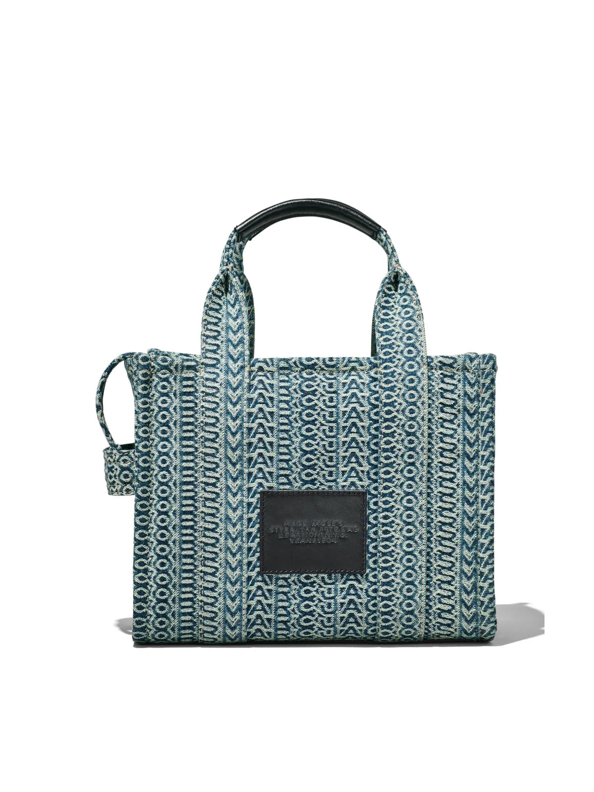 MARC JACOBS Monogram Denim Mini Tote Handbag - Small Size