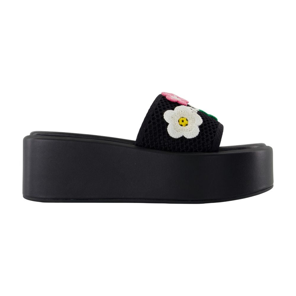 MARC JACOBS Daisy Crochet Platform Slide Sandals