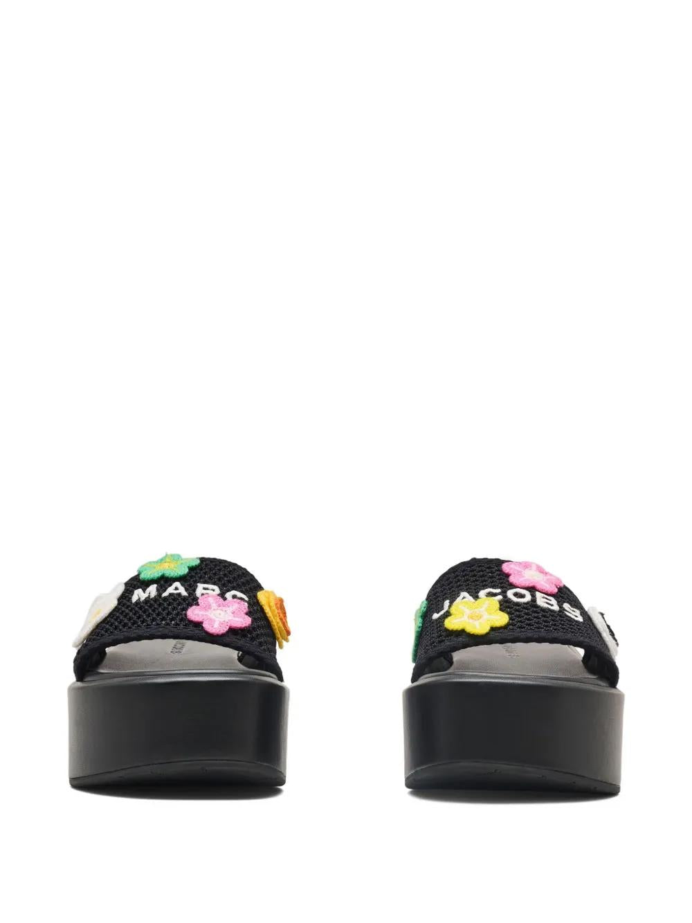 MARC JACOBS Daisy Crochet Platform Slide Sandals