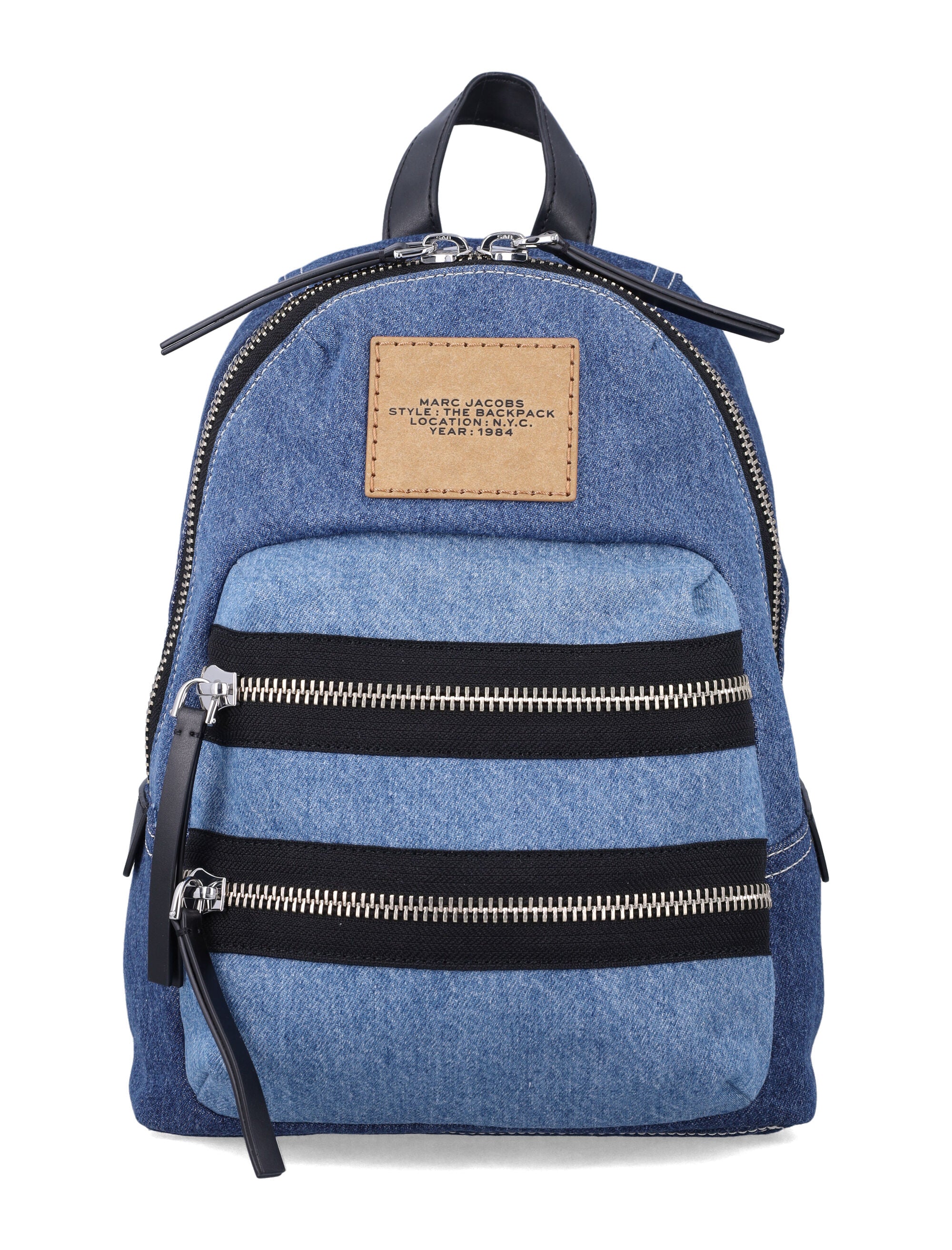 MARC JACOBS The Biker Colorblock Denim Medium Backpack